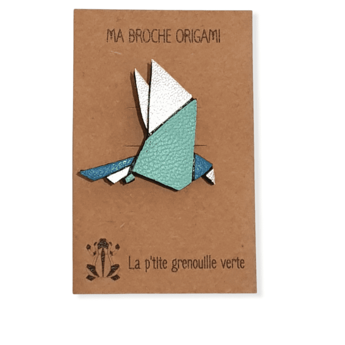 Broche en cuir origami